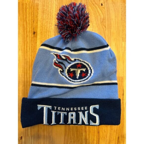 Tennessee Titans Toboggan Beanie Blue NFL Pompom Hat - Picture 2 of 3